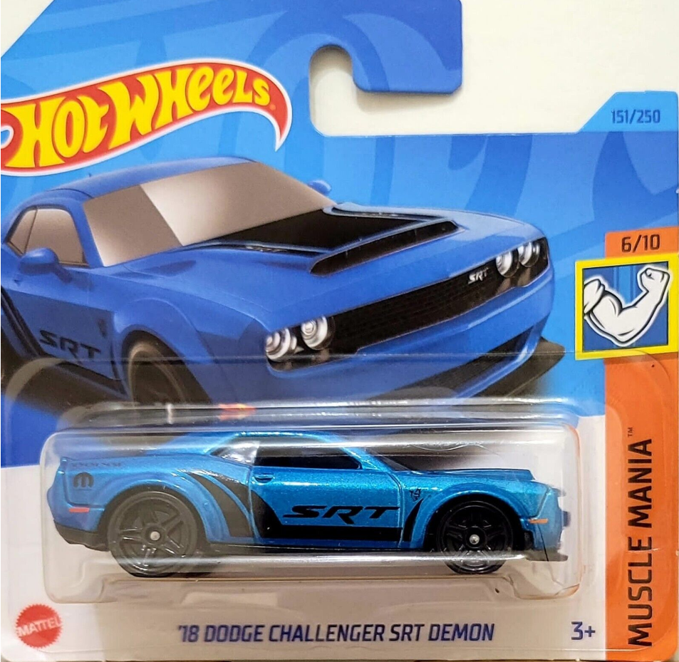 Hot Wheels '18 Dodge Challenger SRT Demon, Blue - NEW